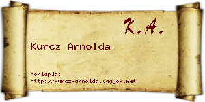 Kurcz Arnolda névjegykártya